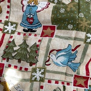 Festive Holiday Fabric with Angels and Doves